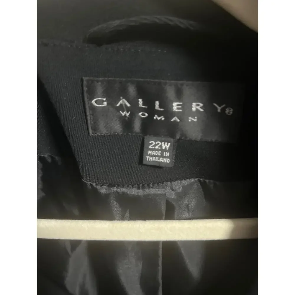 Vintage Gallery Woman Fully Lined Black Belted Trench Coat - Woman sz 22W - Picture 4 of 11